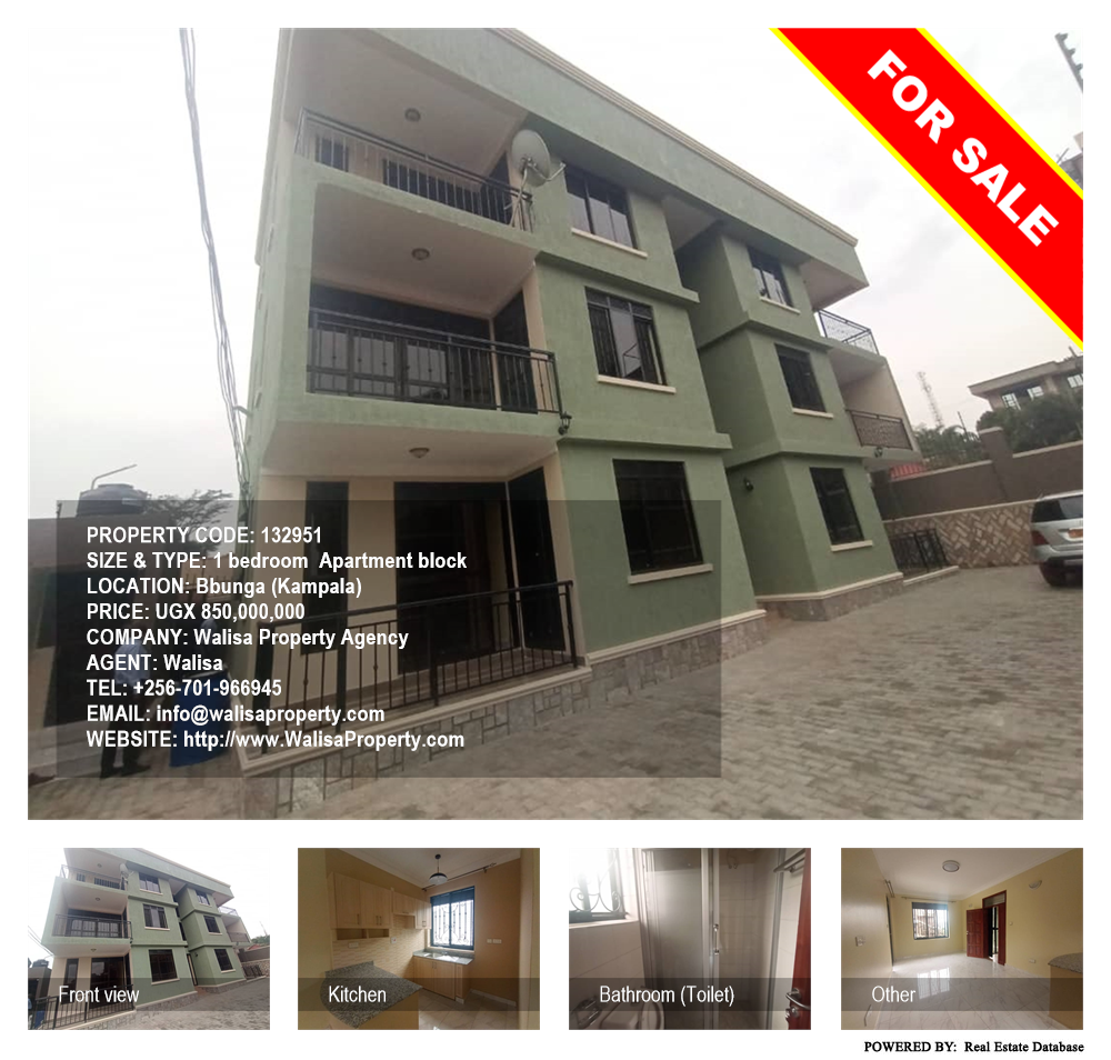 1 bedroom Apartment block  for sale in Bbunga Kampala Uganda, code: 132951