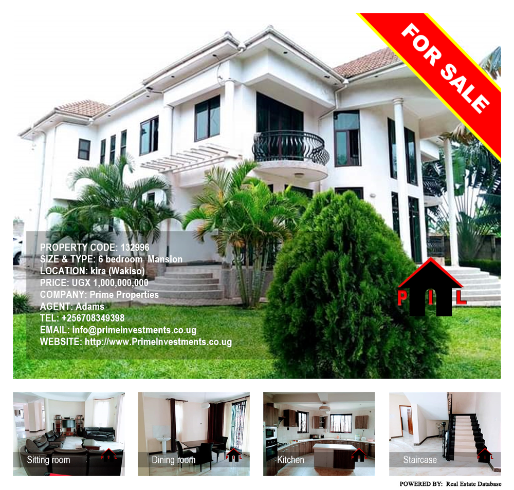 6 bedroom Mansion  for sale in Kira Wakiso Uganda, code: 132996