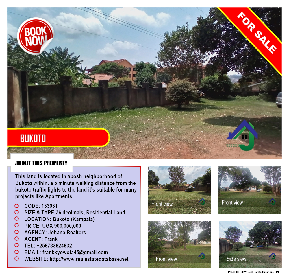 Residential Land  for sale in Bukoto Kampala Uganda, code: 133031