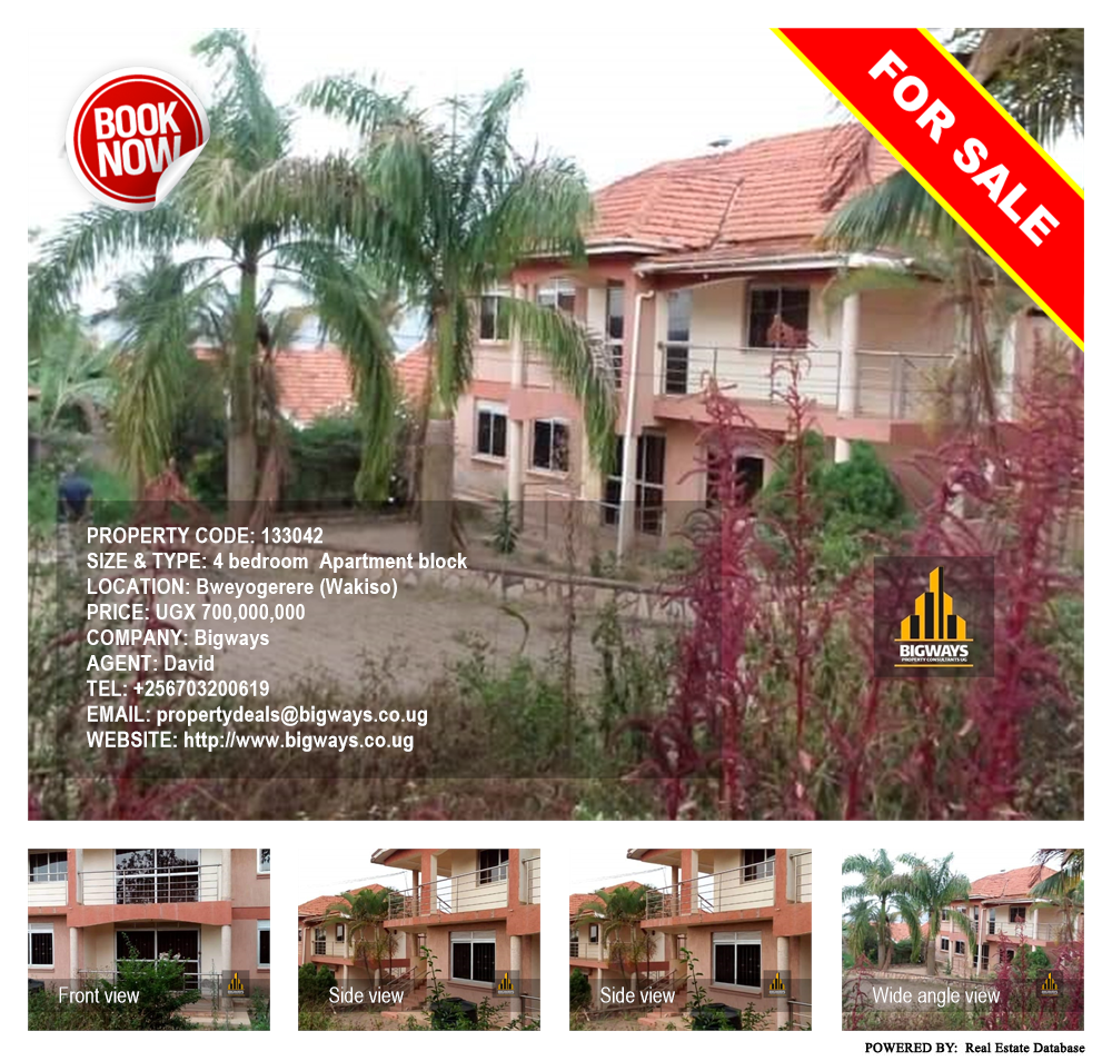 4 bedroom Apartment block  for sale in Bweyogerere Wakiso Uganda, code: 133042