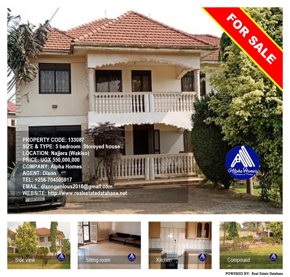 5 bedroom Storeyed house  for sale in Najjera Wakiso Uganda, code: 133087