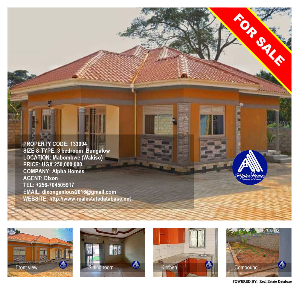 3 bedroom Bungalow  for sale in Mabombwe Wakiso Uganda, code: 133094
