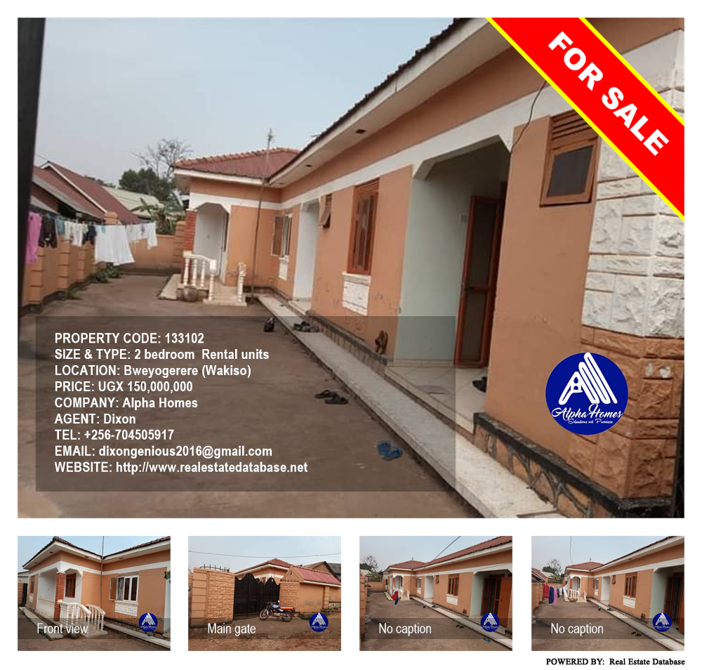 2 bedroom Rental units  for sale in Bweyogerere Wakiso Uganda, code: 133102