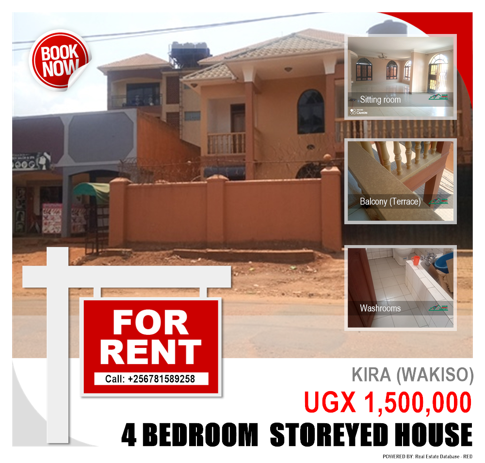 4 bedroom Storeyed house  for rent in Kira Wakiso Uganda, code: 133174