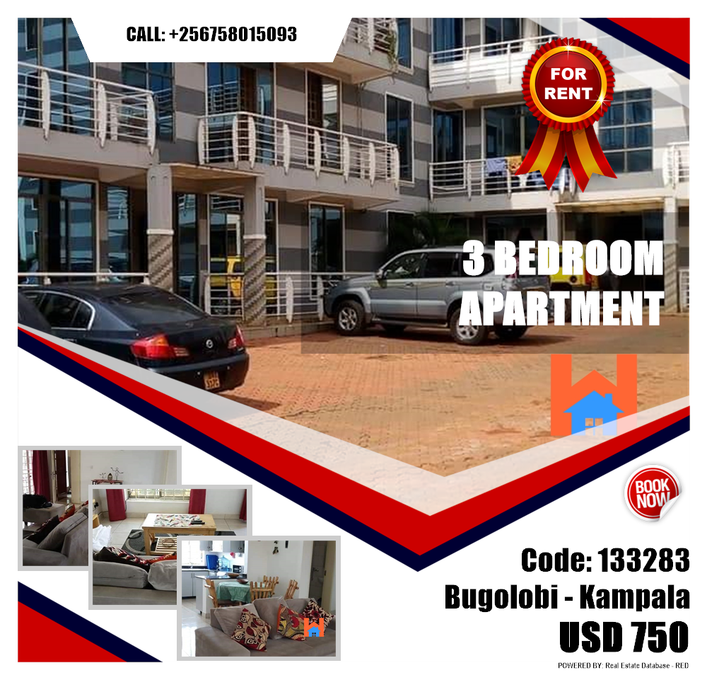 3 bedroom Apartment  for rent in Bugoloobi Kampala Uganda, code: 133283