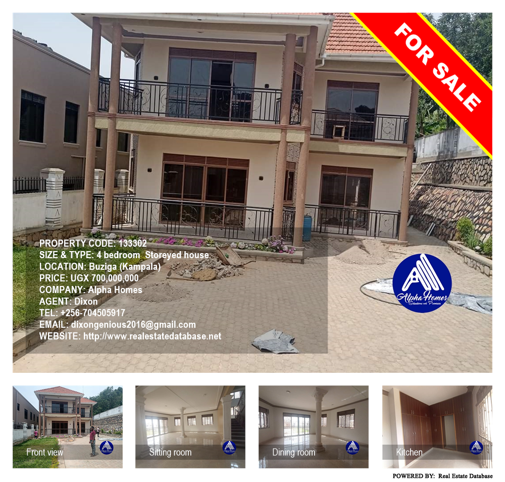 4 bedroom Storeyed house  for sale in Buziga Kampala Uganda, code: 133302