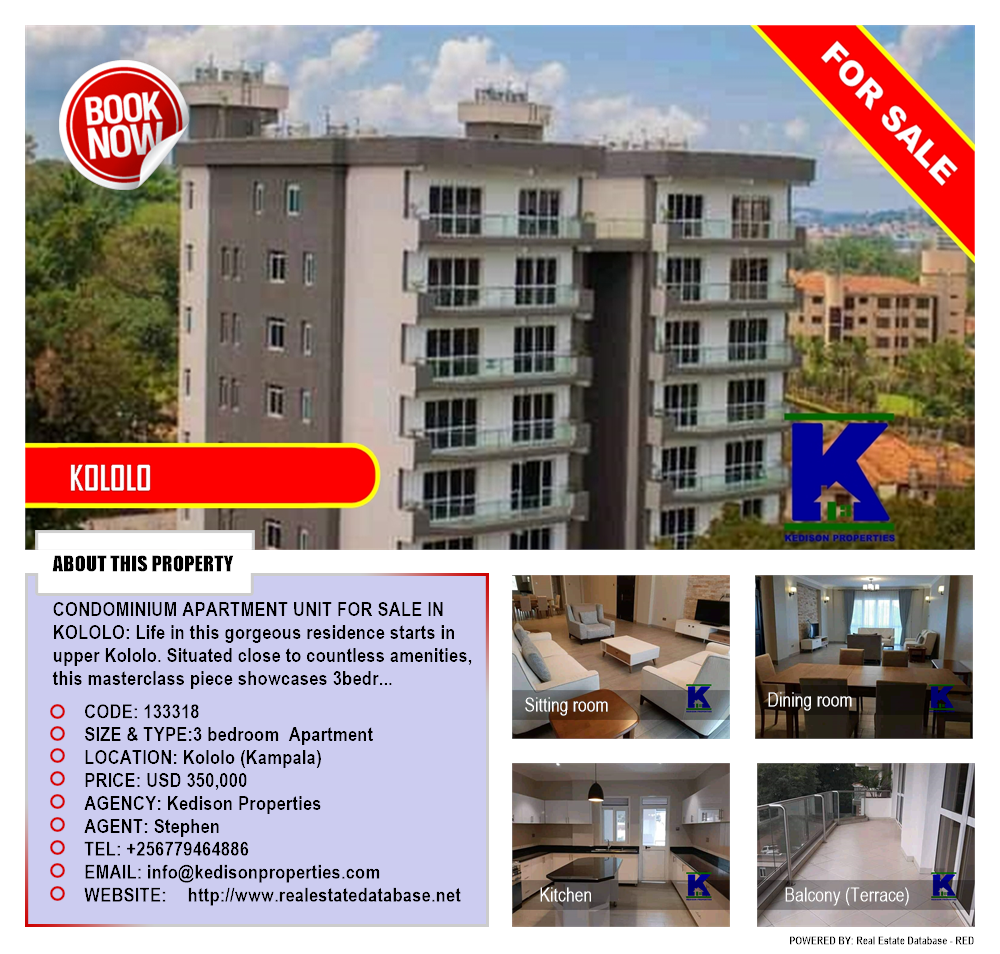 3 bedroom Apartment  for sale in Kololo Kampala Uganda, code: 133318