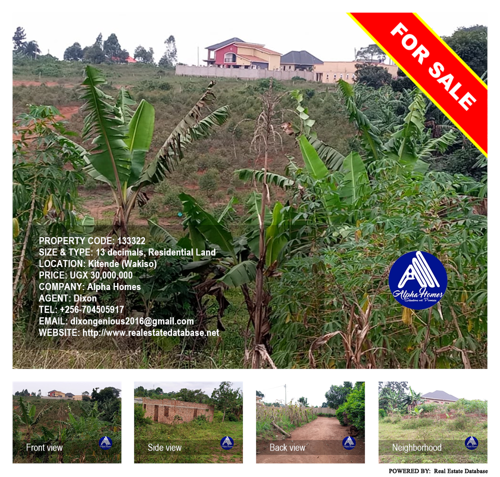 Residential Land  for sale in Kitende Wakiso Uganda, code: 133322