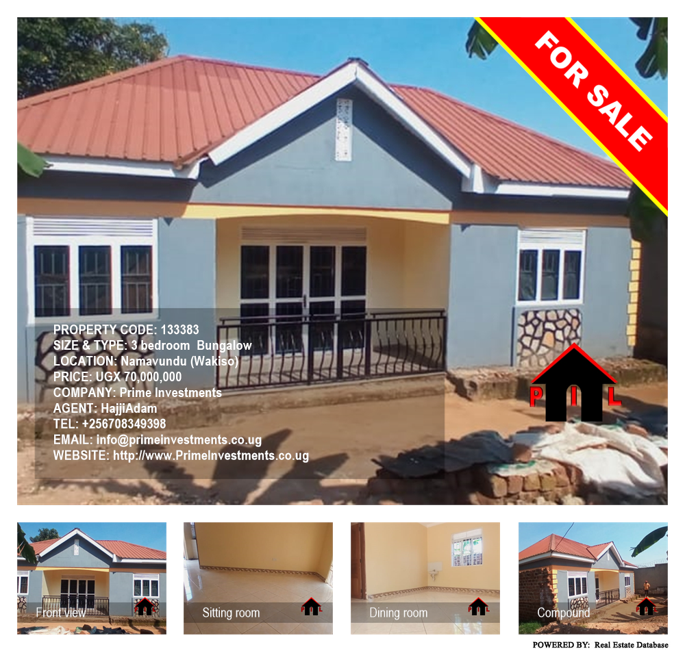 3 bedroom Bungalow  for sale in Namavundu Wakiso Uganda, code: 133383