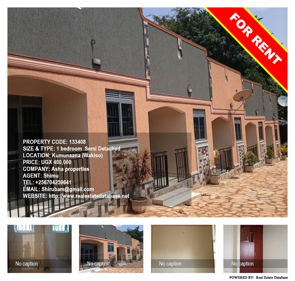 1 bedroom Semi Detached  for rent in Kumunaana Wakiso Uganda, code: 133408