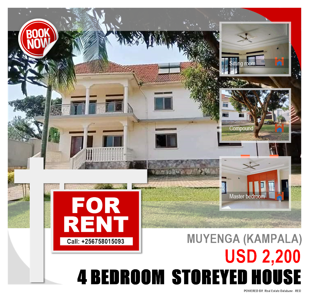 4 bedroom Storeyed house  for rent in Muyenga Kampala Uganda, code: 133442