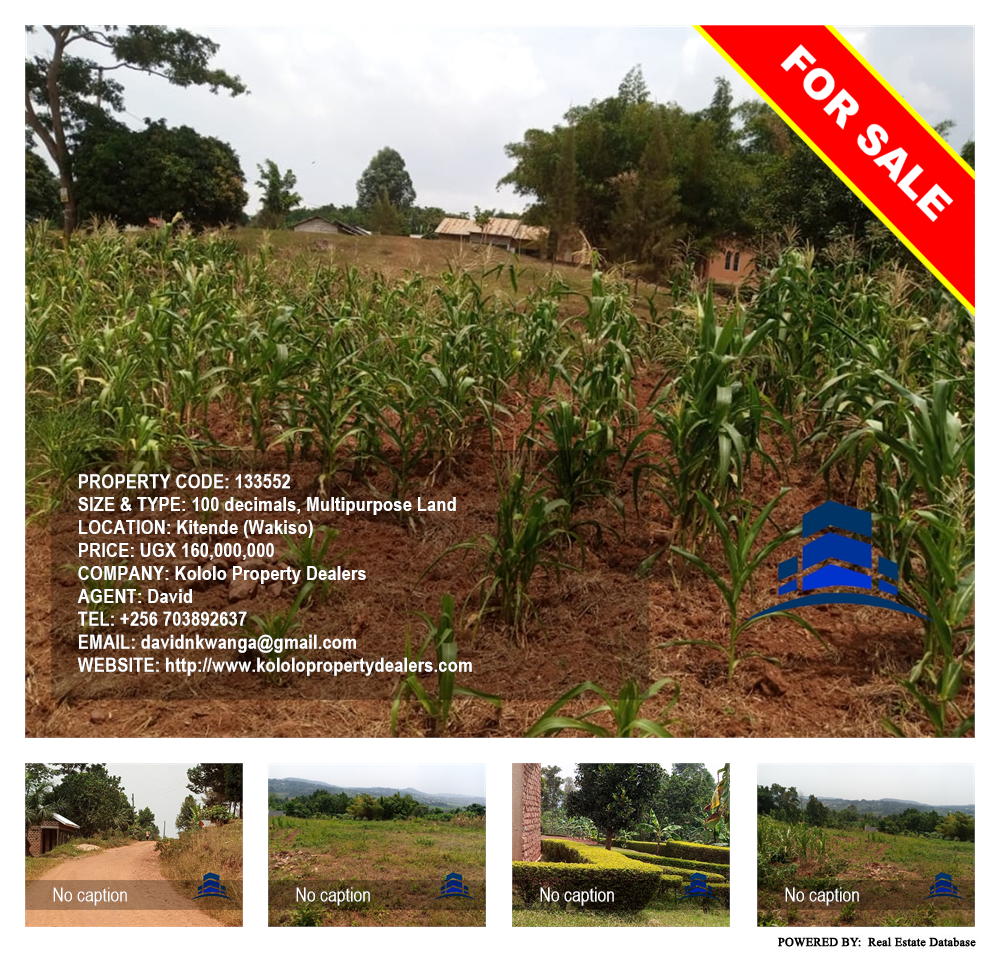 Multipurpose Land  for sale in Kitende Wakiso Uganda, code: 133552