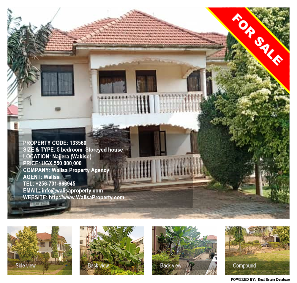 5 bedroom Storeyed house  for sale in Najjera Wakiso Uganda, code: 133560