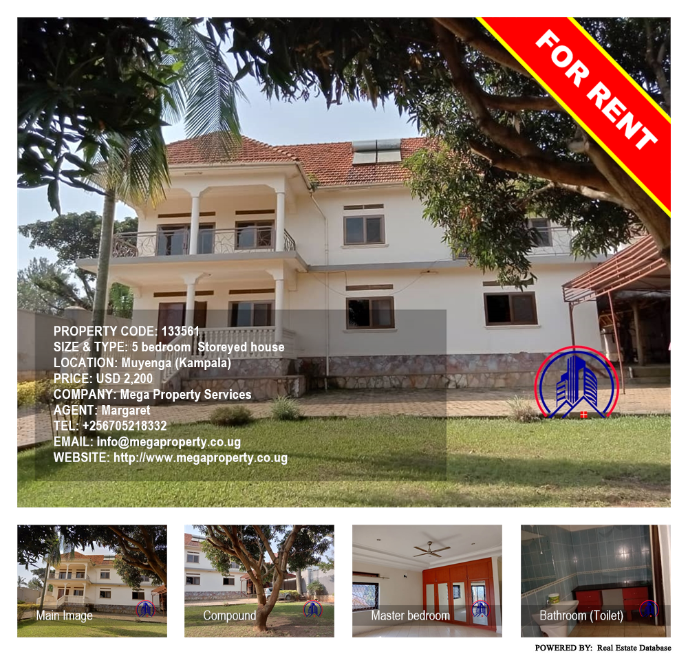 5 bedroom Storeyed house  for rent in Muyenga Kampala Uganda, code: 133561