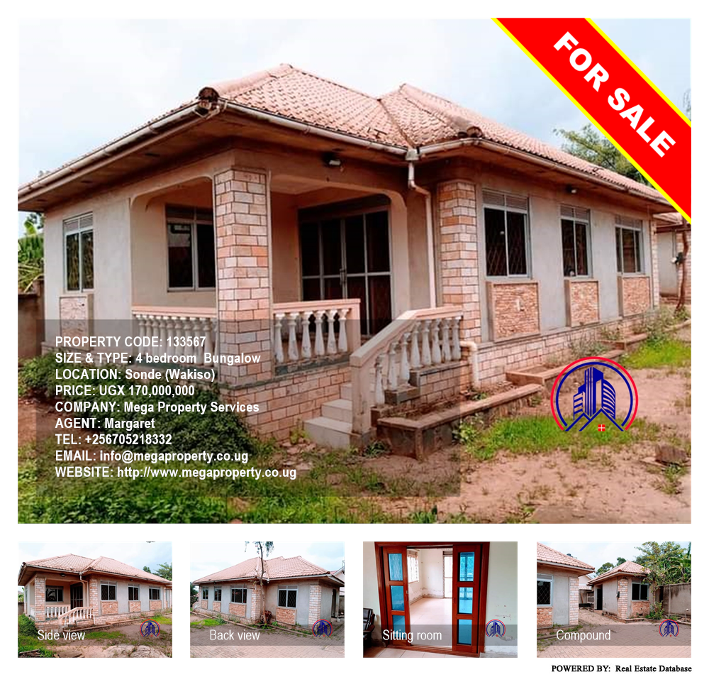 4 bedroom Bungalow  for sale in Sonde Wakiso Uganda, code: 133567