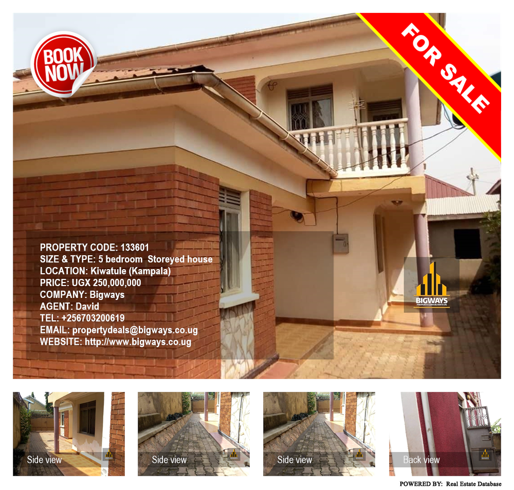 5 bedroom Storeyed house  for sale in Kiwaatule Kampala Uganda, code: 133601