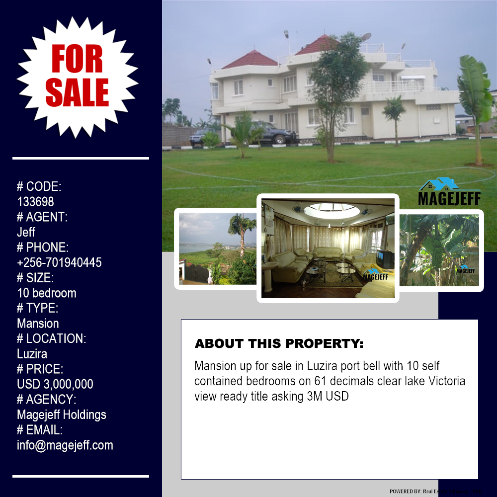 10 bedroom Mansion  for sale in Luzira Kampala Uganda, code: 133698