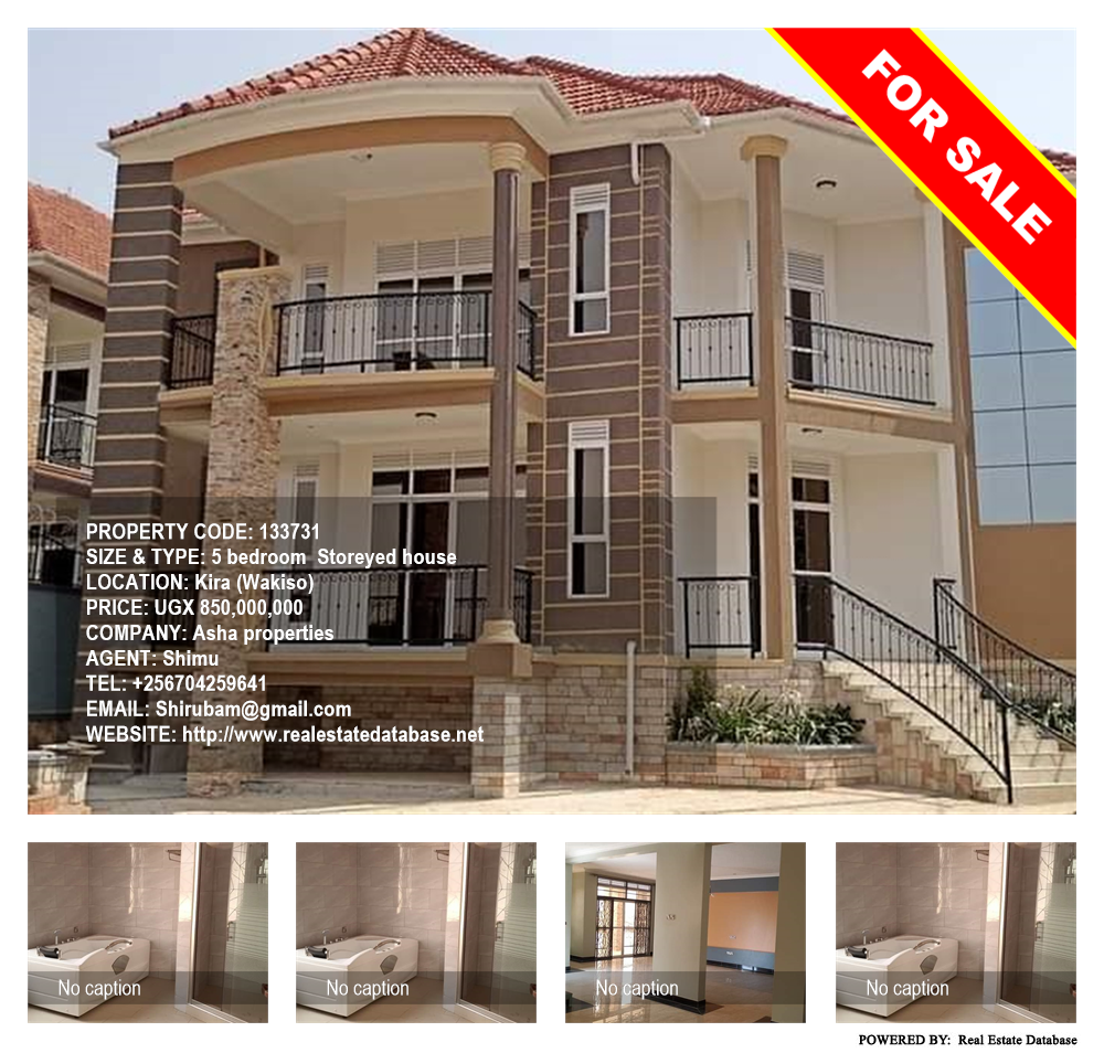 5 bedroom Storeyed house  for sale in Kira Wakiso Uganda, code: 133731