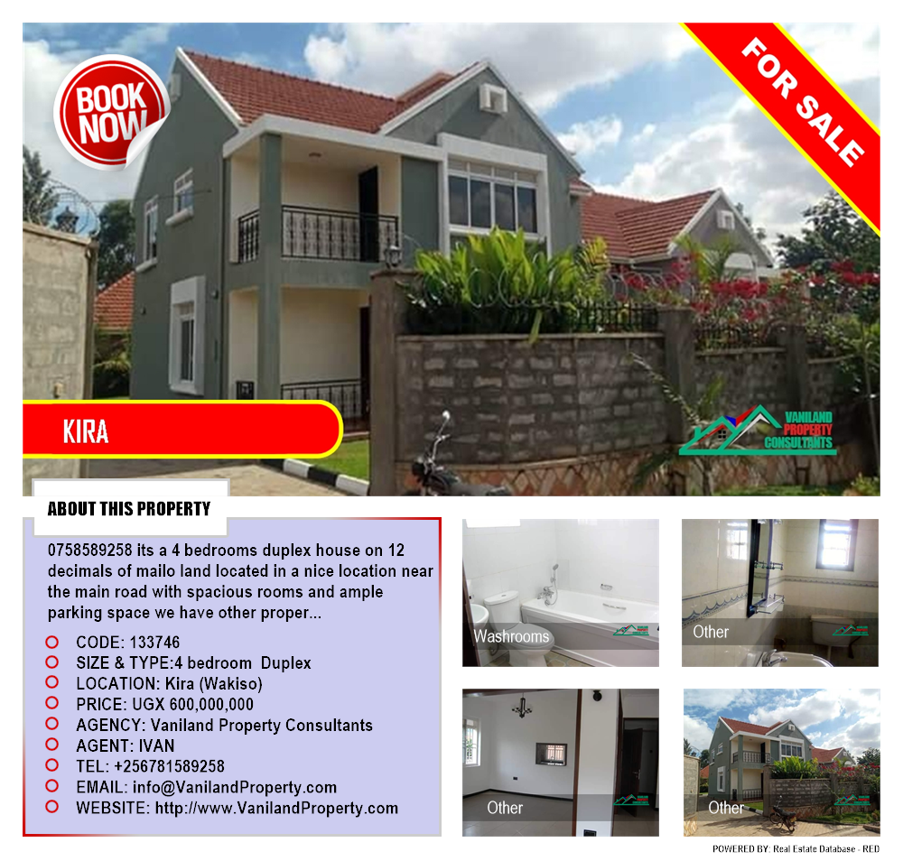 4 bedroom Duplex  for sale in Kira Wakiso Uganda, code: 133746