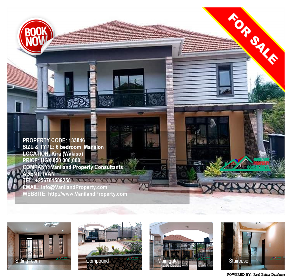 6 bedroom Mansion  for sale in Kira Wakiso Uganda, code: 133846