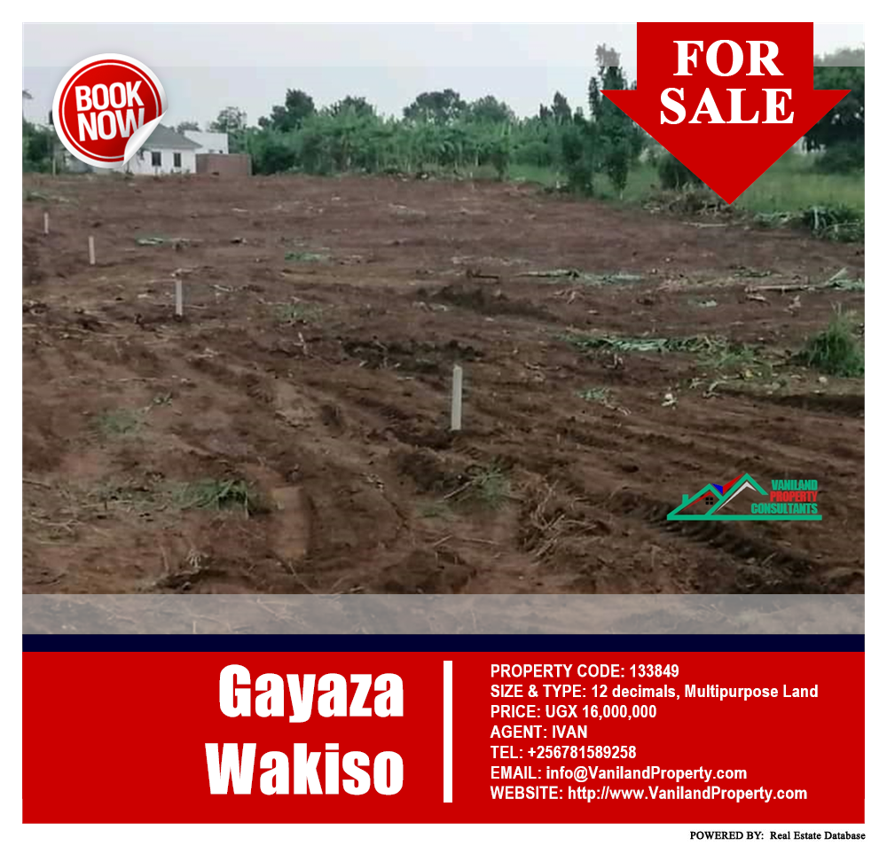 Multipurpose Land  for sale in Gayaza Wakiso Uganda, code: 133849