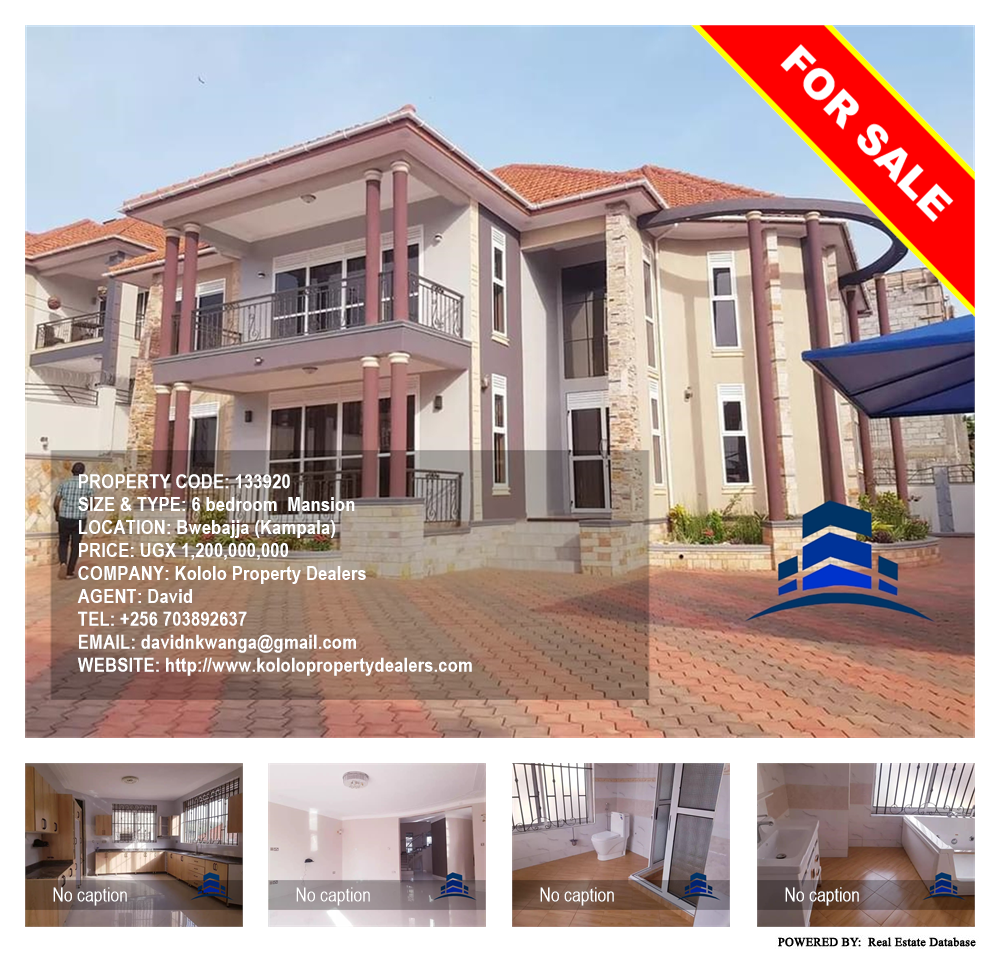 6 bedroom Mansion  for sale in Bwebajja Kampala Uganda, code: 133920