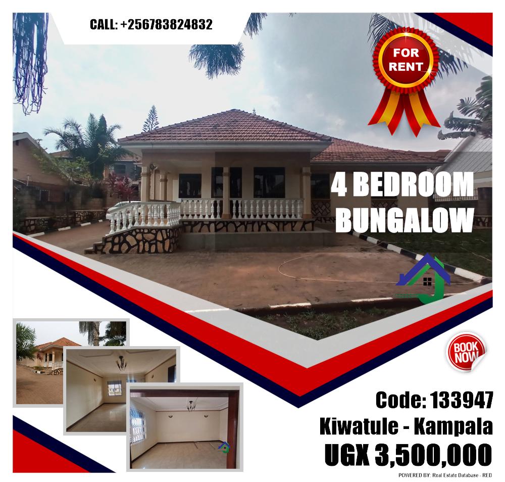 4 bedroom Bungalow  for rent in Kiwaatule Kampala Uganda, code: 133947