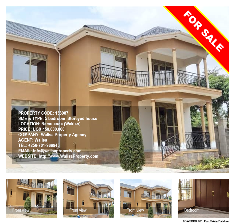 5 bedroom Storeyed house  for sale in Namulanda Wakiso Uganda, code: 133987