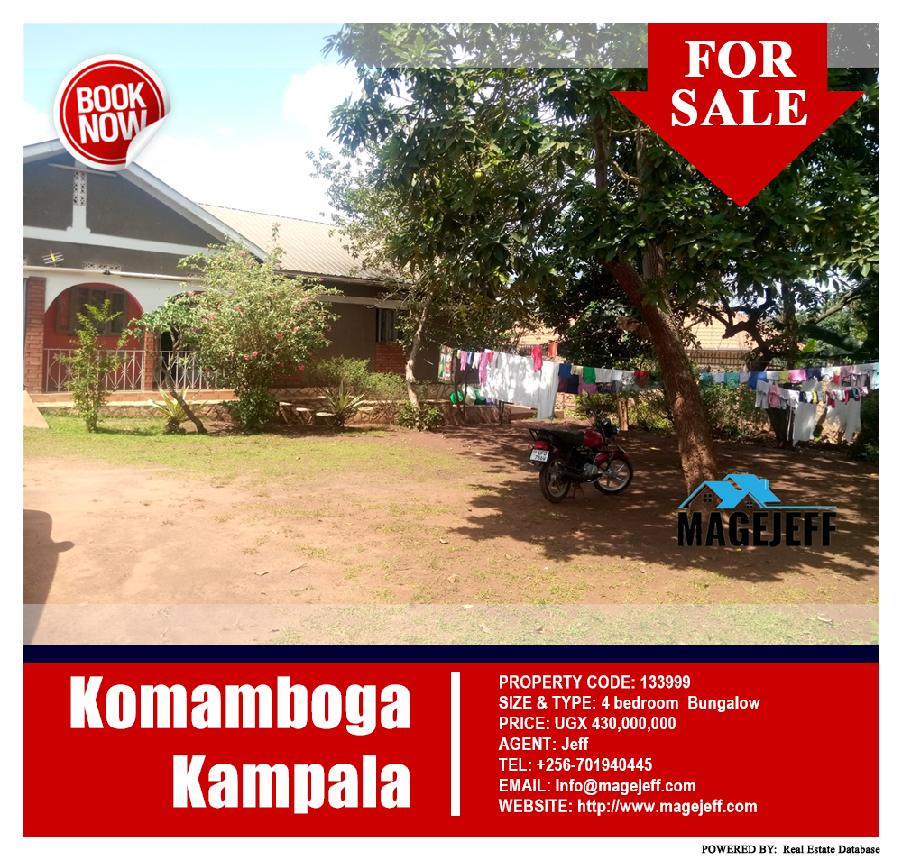 4 bedroom Bungalow  for sale in Komamboga Kampala Uganda, code: 133999