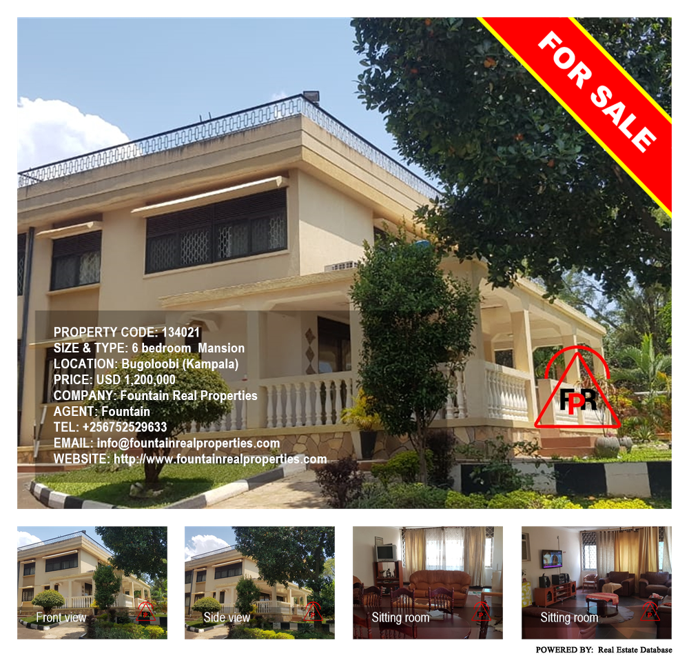 6 bedroom Mansion  for sale in Bugoloobi Kampala Uganda, code: 134021