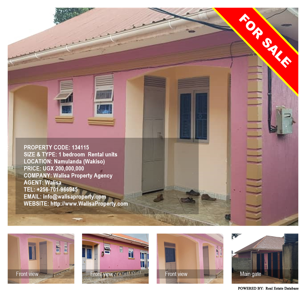 1 bedroom Rental units  for sale in Namulanda Wakiso Uganda, code: 134115