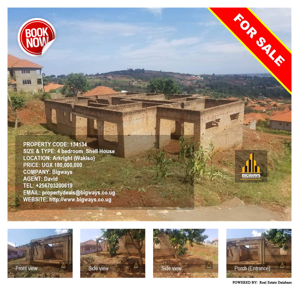 4 bedroom Shell House  for sale in Akright Wakiso Uganda, code: 134134
