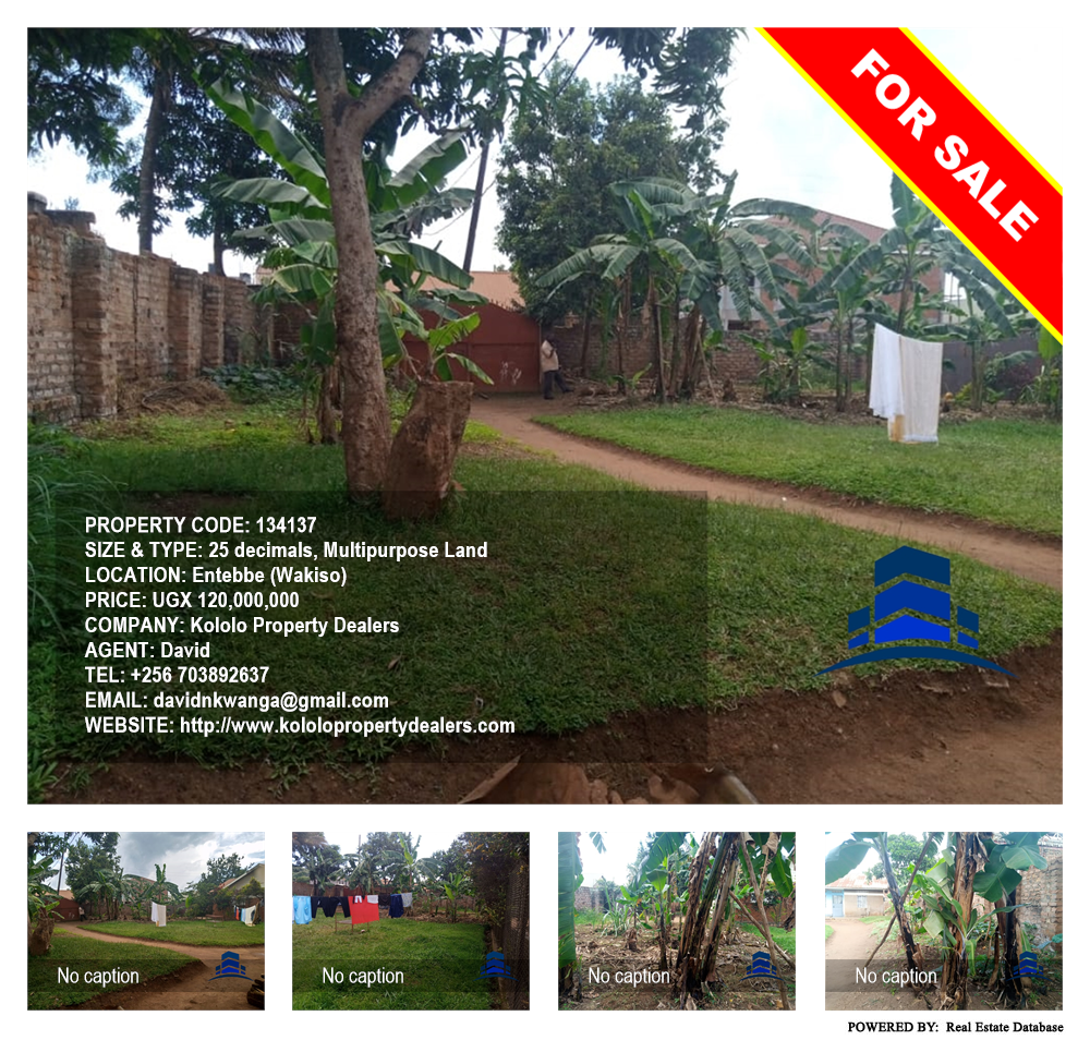 Multipurpose Land  for sale in Entebbe Wakiso Uganda, code: 134137