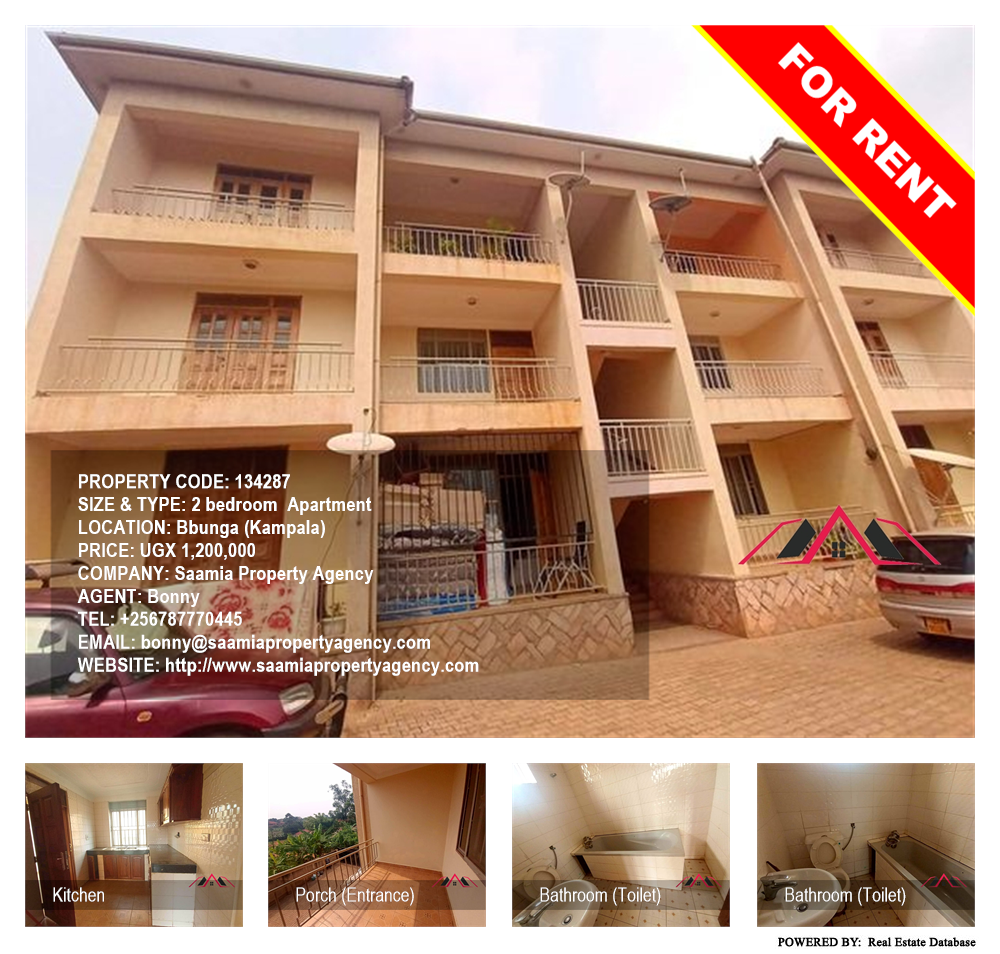 2 bedroom Apartment  for rent in Bbunga Kampala Uganda, code: 134287