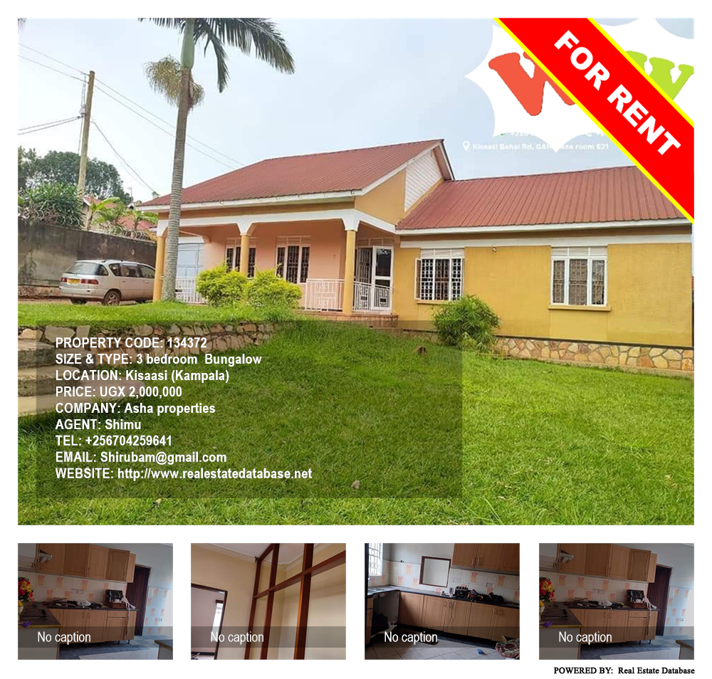 3 bedroom Bungalow  for rent in Kisaasi Kampala Uganda, code: 134372