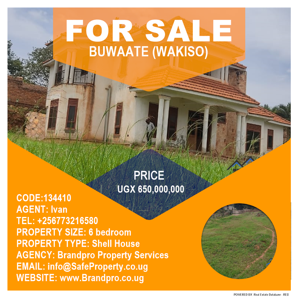 6 bedroom Shell House  for sale in Buwaate Wakiso Uganda, code: 134410