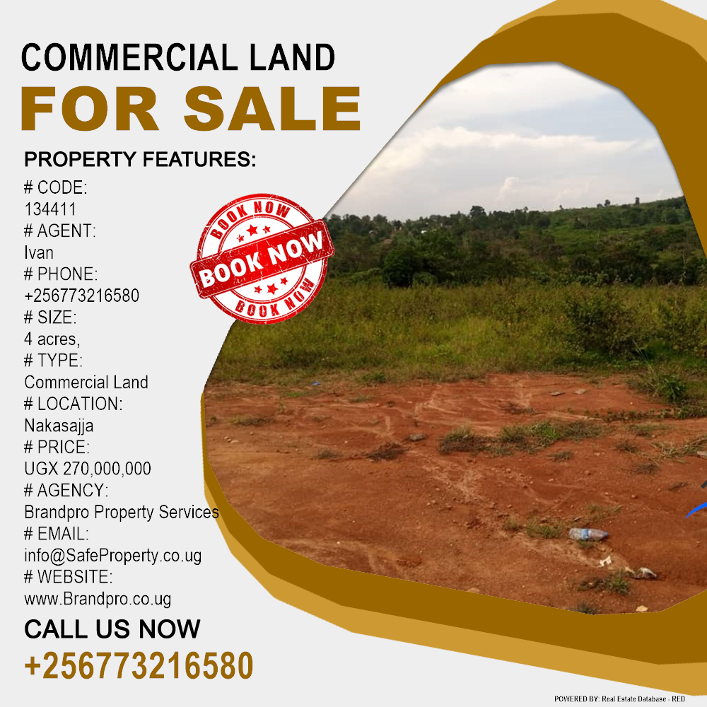 Commercial Land  for sale in Nakassajja Wakiso Uganda, code: 134411