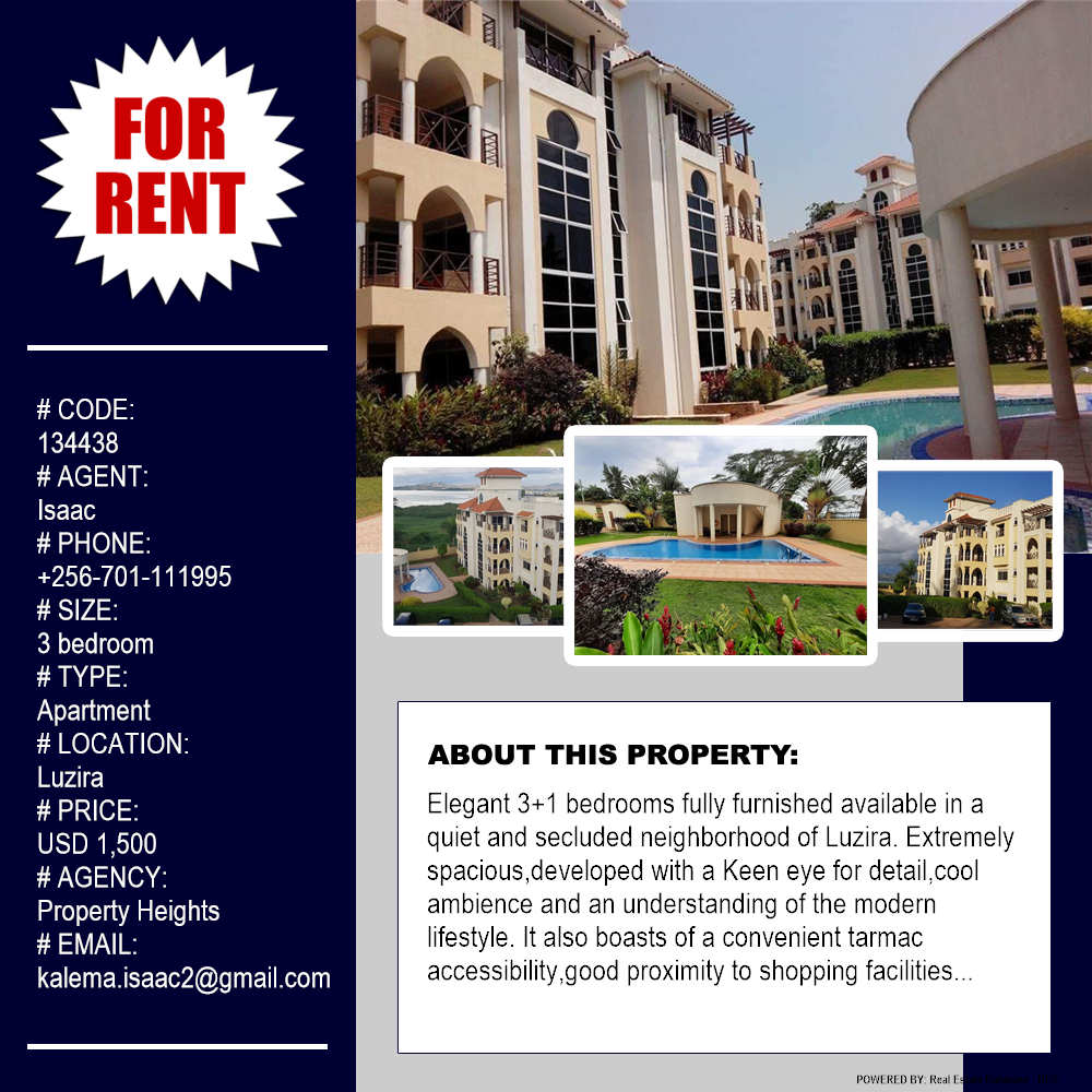 3 bedroom Apartment  for rent in Luzira Kampala Uganda, code: 134438