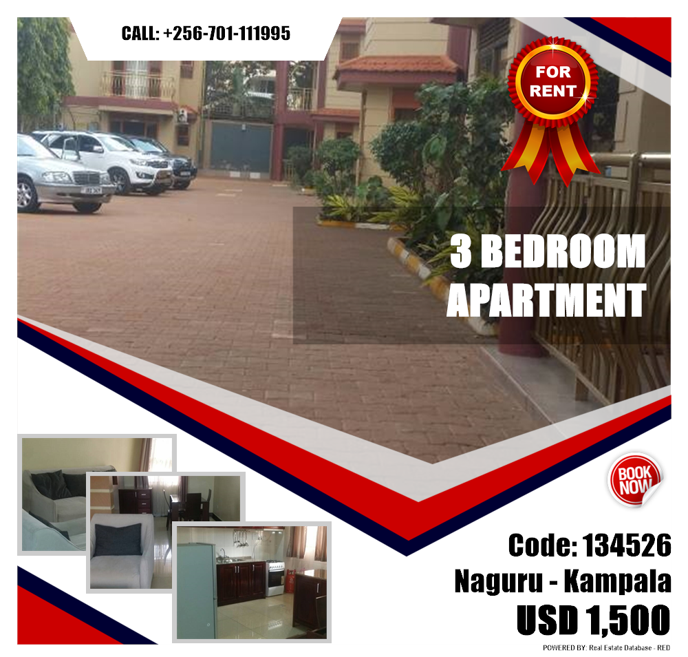 3 bedroom Apartment  for rent in Naguru Kampala Uganda, code: 134526