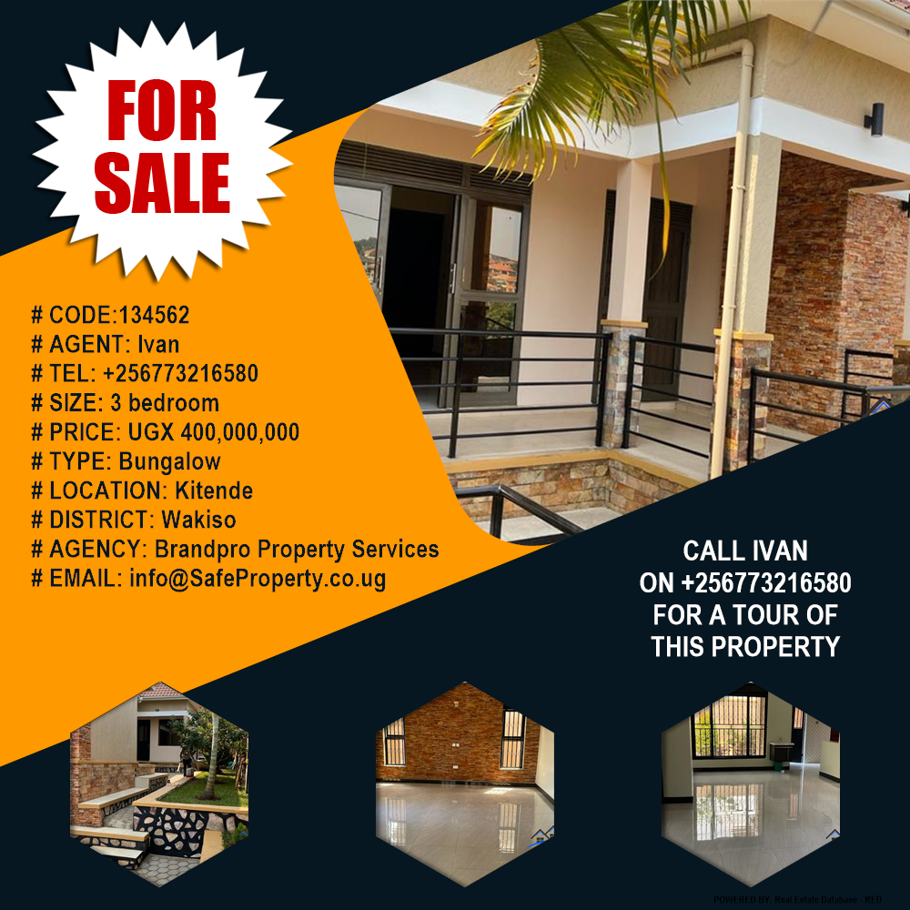 3 bedroom Bungalow  for sale in Kitende Wakiso Uganda, code: 134562