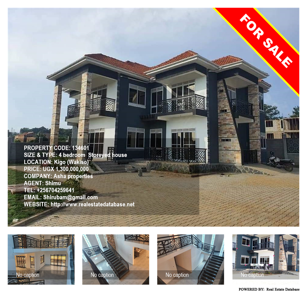 4 bedroom Storeyed house  for sale in Kigo Wakiso Uganda, code: 134601
