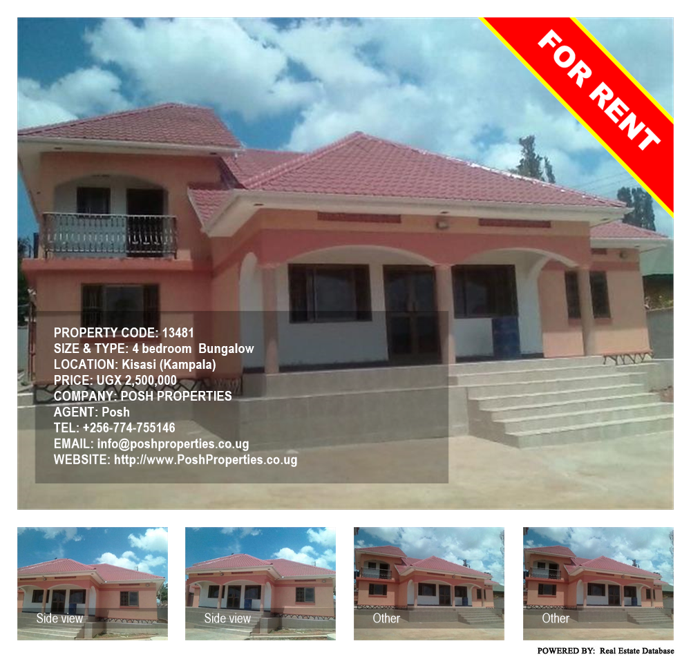 4 bedroom Bungalow  for rent in Kisaasi Kampala Uganda, code: 13481