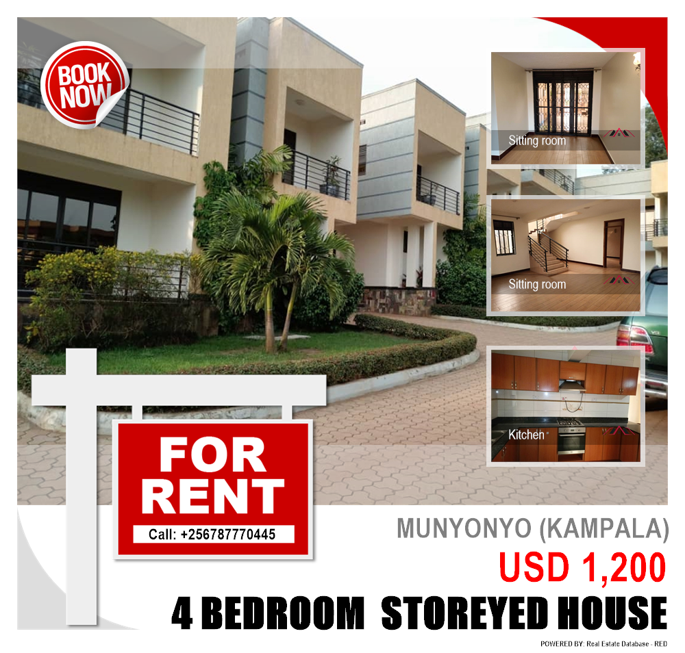 4 bedroom Storeyed house  for rent in Munyonyo Kampala Uganda, code: 134968