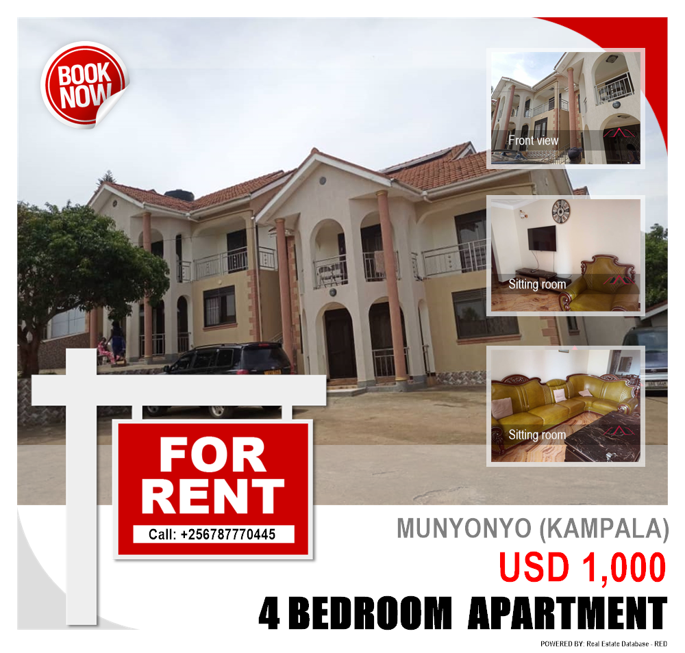 4 bedroom Apartment  for rent in Munyonyo Kampala Uganda, code: 135077
