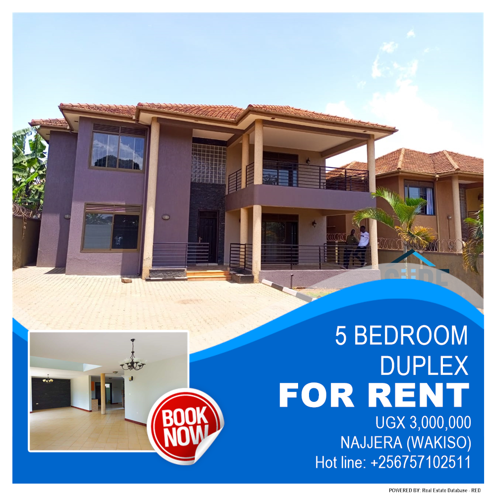 5 bedroom Duplex  for rent in Najjera Wakiso Uganda, code: 135160