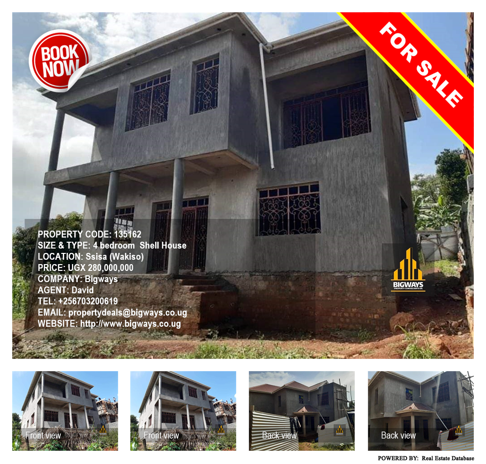 4 bedroom Shell House  for sale in Ssisa Wakiso Uganda, code: 135162