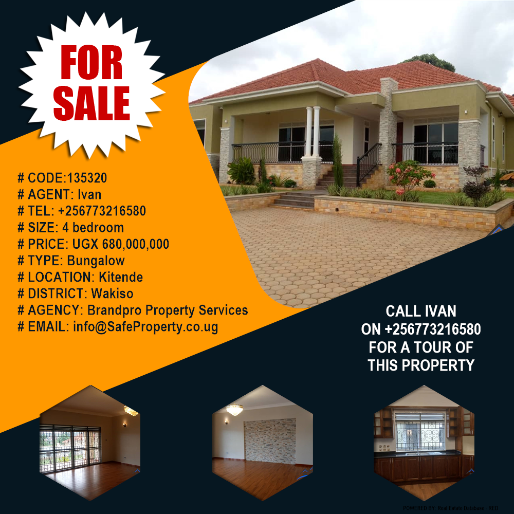 4 bedroom Bungalow  for sale in Kitende Wakiso Uganda, code: 135320