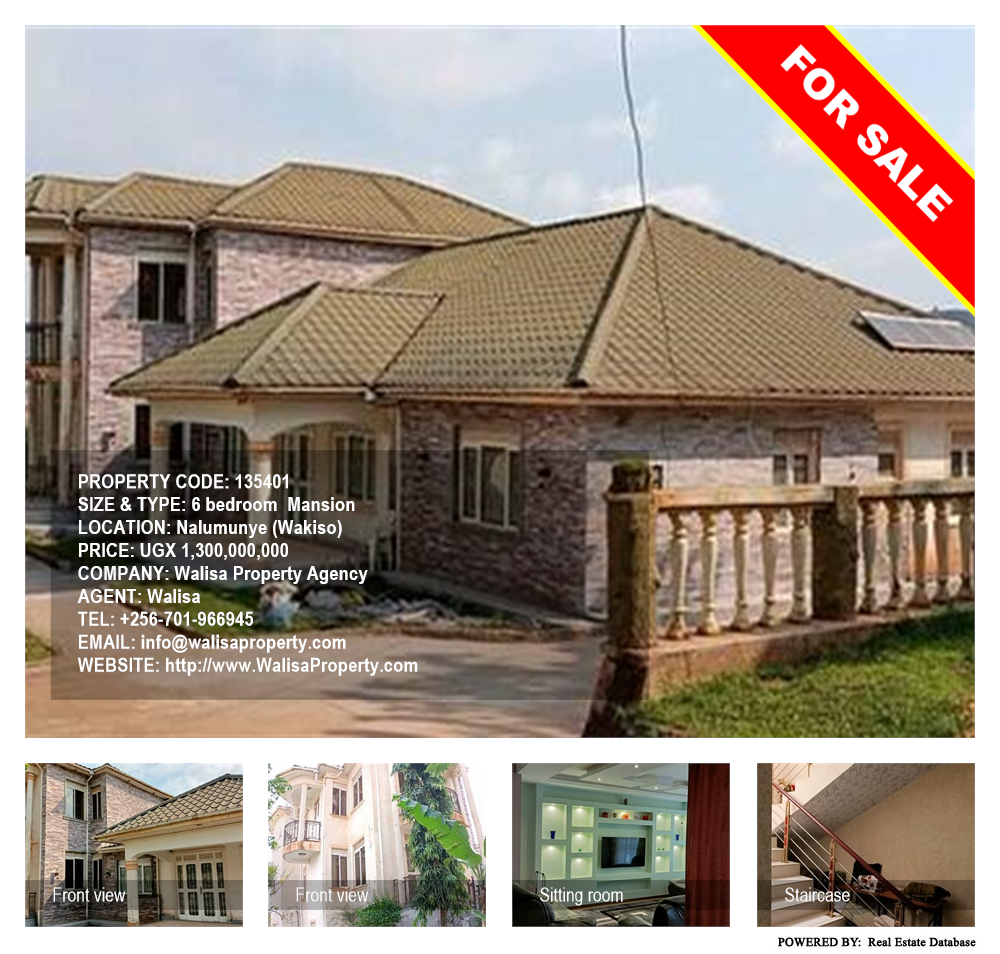6 bedroom Mansion  for sale in Nalumunye Wakiso Uganda, code: 135401