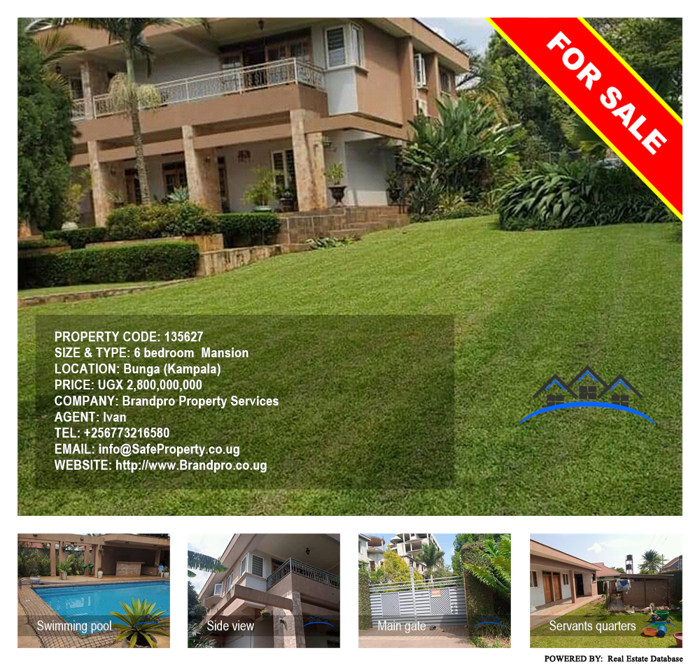 6 bedroom Mansion  for sale in Bbunga Kampala Uganda, code: 135627