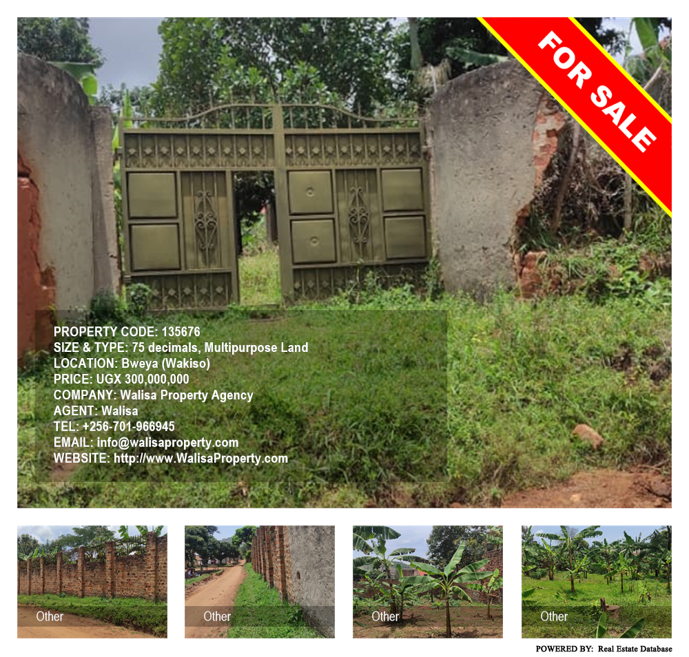 Multipurpose Land  for sale in Bweya Wakiso Uganda, code: 135676